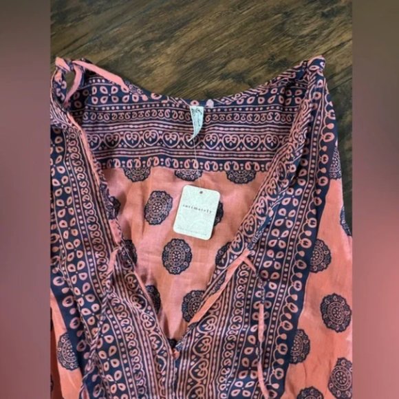 Intimately Free People Soul Of The Sun Boho Bodysuit In Brick Combo. S. NWT! - Picture 4 of 8